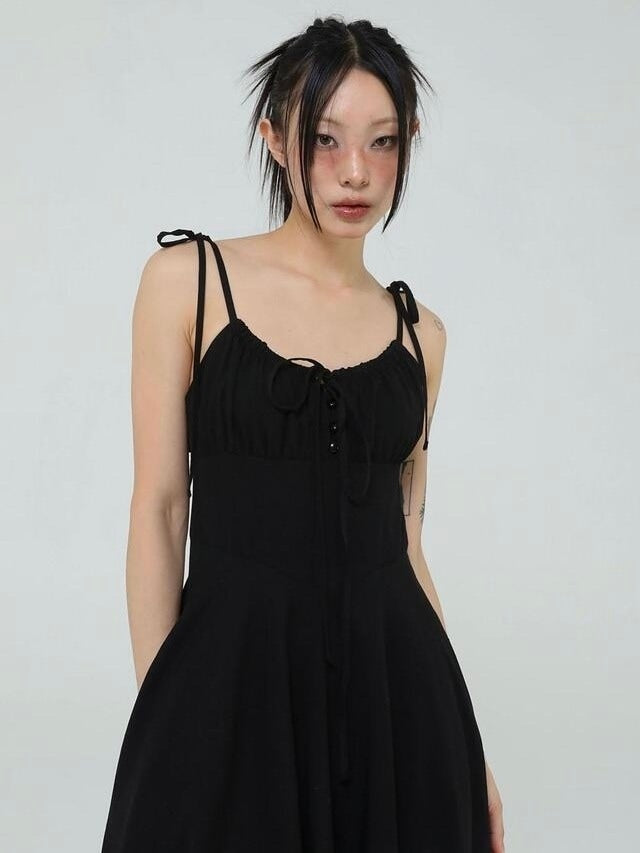 【Uglyshadow】LACE RIBBON SLEEVELESS DRESS