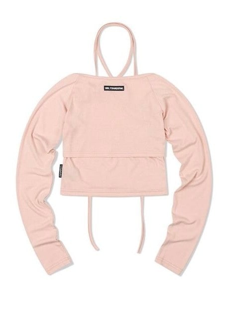 【Uglyshadow】BEADS TIE CARDIGAN SET / 【アグリーシャドウ】ビーズネクタイセット長袖カーディガン