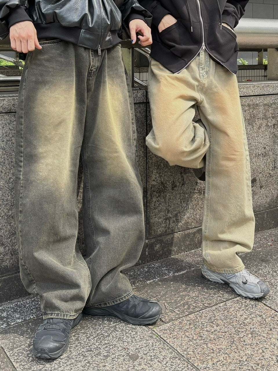 【Chikashitsu +】vintage wash semi wide denim pants 3 / 【チカシツプラス】ヴィンテージウォッシュセミワイドデニムパンツ