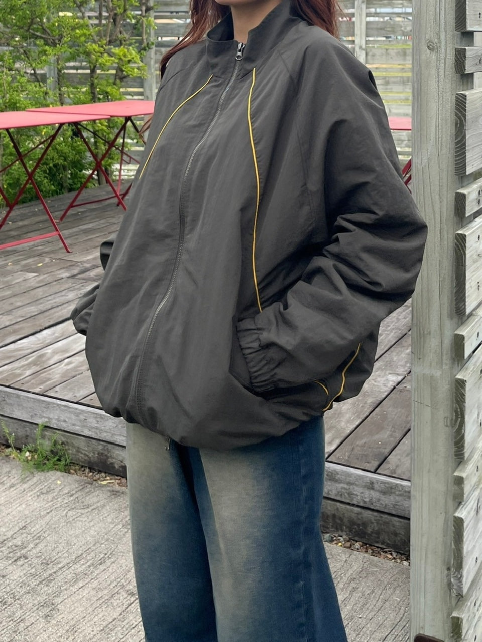 受注制【youll】piping nylon jacket (2color)