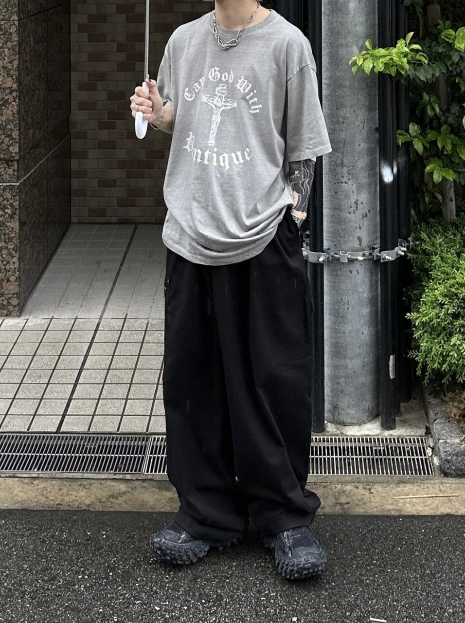 大阪店WEB限定【Chikashitsu +】box fit jesus t-shirt (2color)