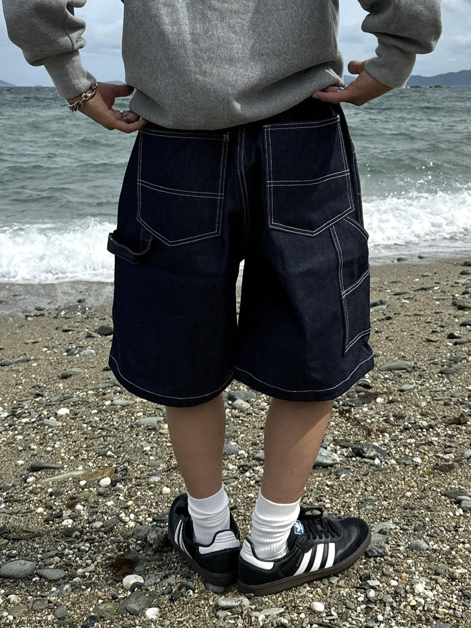 受注制【RENOL】painter denim half pants (2color)