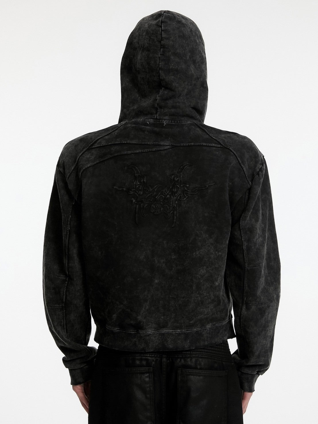 【ANOTHERYOUTH】overdyed crop zip-up hoodie