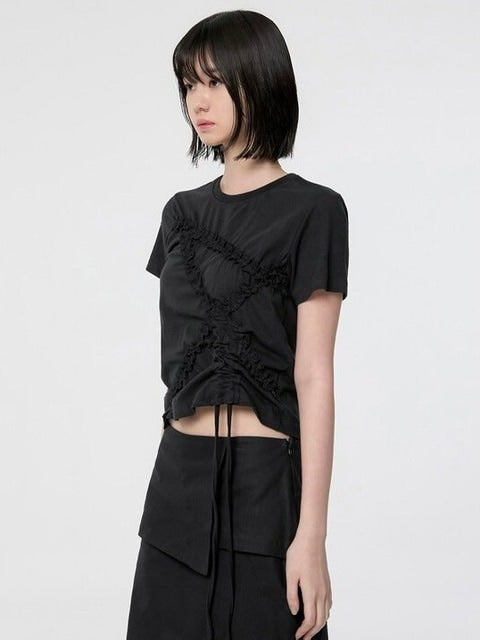 【FLAREUP】Diagonal Strap T-shirt