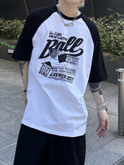 大阪店WEB限定受注制【Chikashitsu +】oversized lettering raglan t-shirt