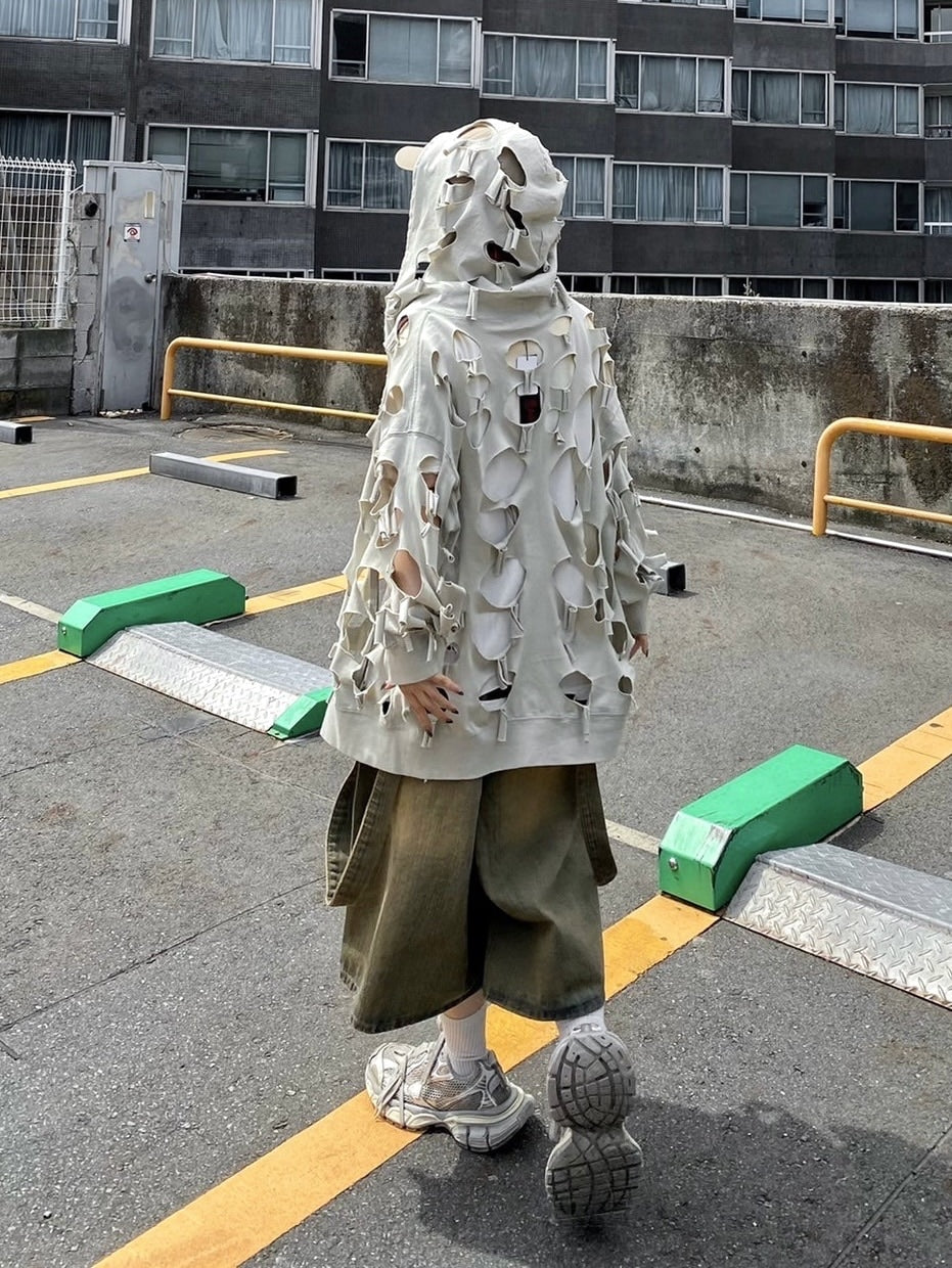 受注制【Never mind the XU】strap denim half pants (2color)