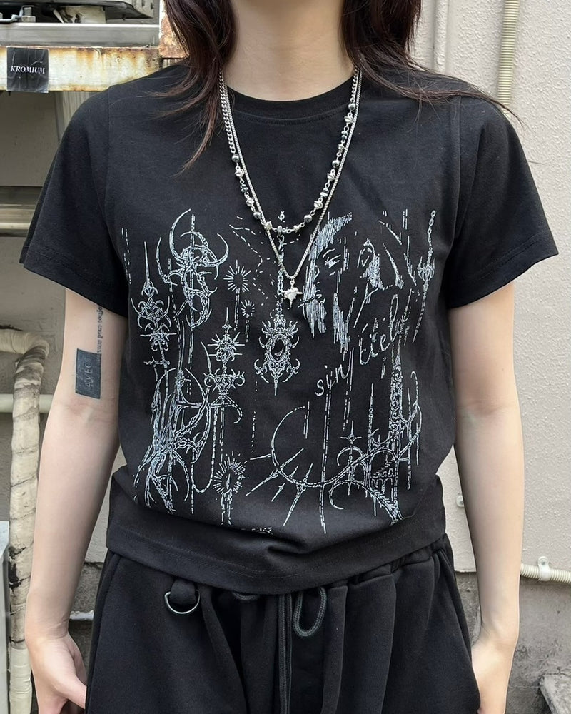 受注制【nmtc +】tattoo crop tee 2(2color)