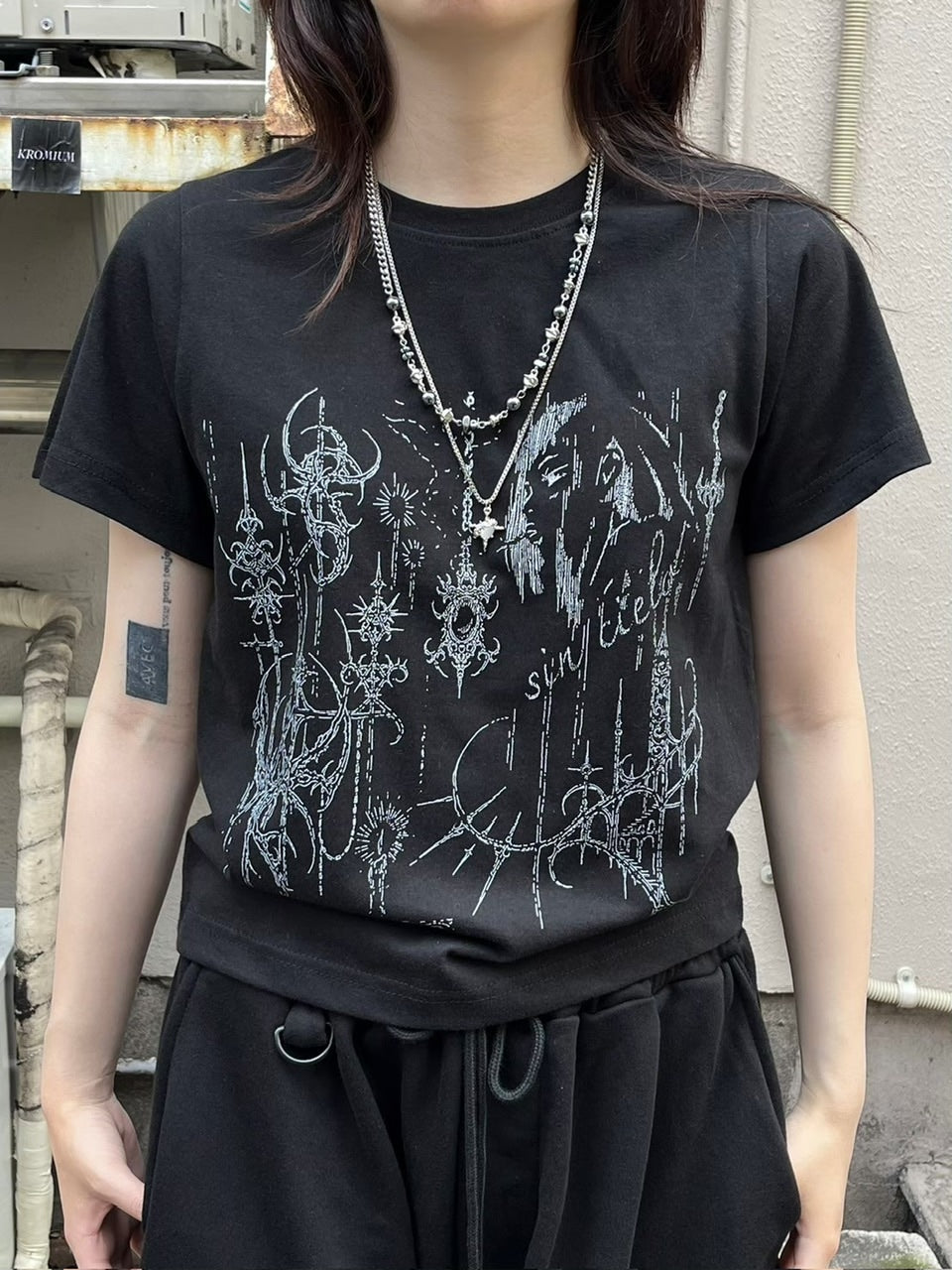 受注制【nmtc +】tattoo crop tee 2(2color)