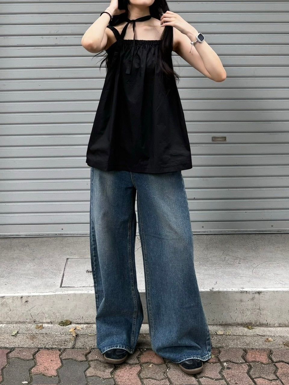 受注制【OaKS】shirred camisole bluose (2color)