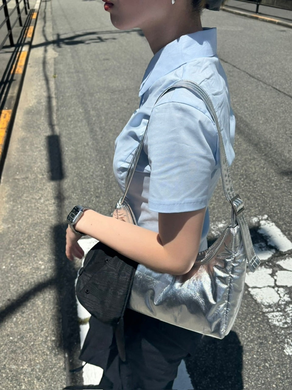 受注制【OaKS】cropped half sleeve shirt (3color)