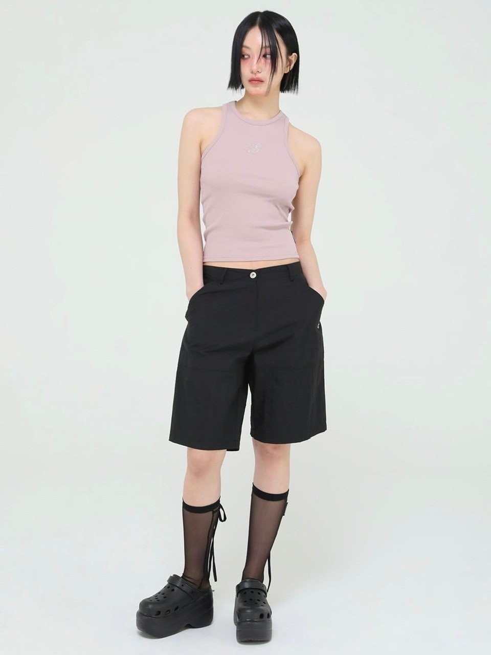 【Uglyshadow】BEADS MANGO SLEEVELESS / 【アグリーシャドウ】ビーズシンプルタンクトップ