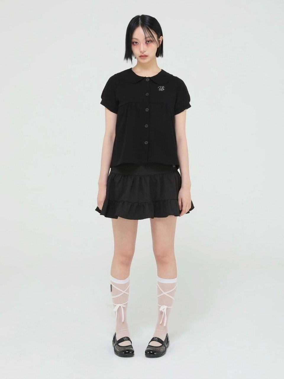 【Uglyshadow】BEADS CANCAN FLARE SKIRT