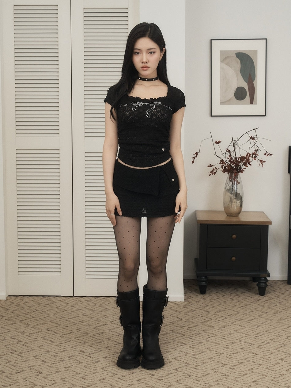 【SETUP‐EXE】BOW SKIRT PANTS