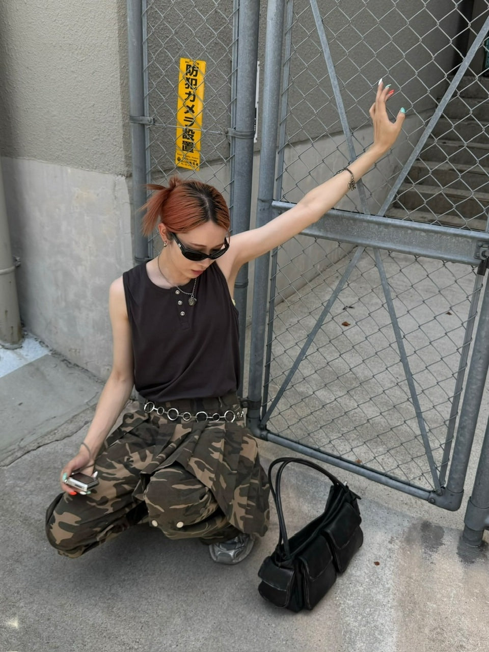【Chikashitsu +】henry neck sleeveless (3color) / 【チカシツプラス】ヘンリーネックタンクトップ