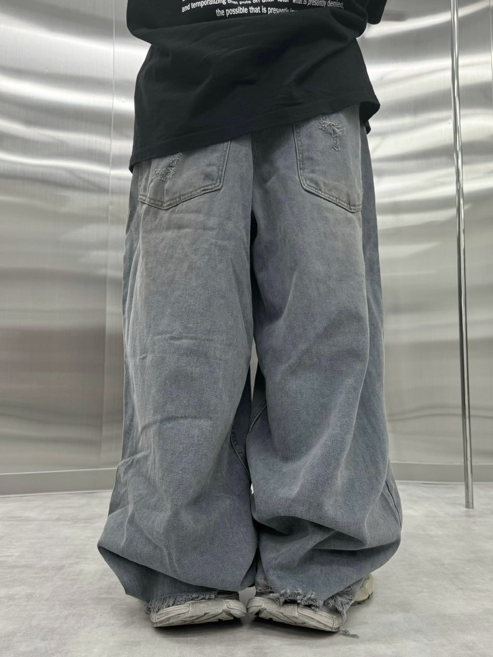 受注制【Never mind the XU】damage denim pants (3color) / 【ネバーマインドザエックスユー】ダメージデニムパンツ