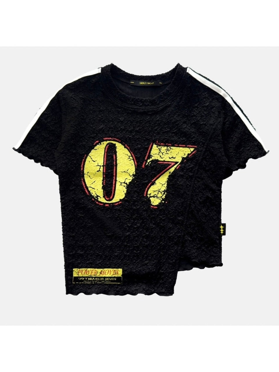 【HOLY NUMBER 7】07 Wave Crop T-shirt / 【ホーリーナンバーセブン】ウェイブクロップロゴプリント長袖Tシャツ