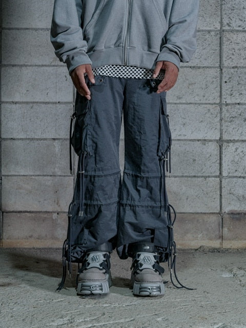 【DIG YOUR OWN GRAVE】WASHING TECH FLAIR PANTS (2color) / 【ディグユアオウングレイブ】ウォッシングテックフレアカーゴパンツ