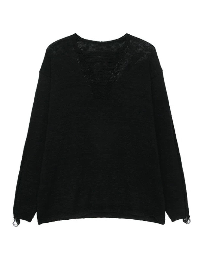 国際配送【LUV CODE】chest damage knit (2color)