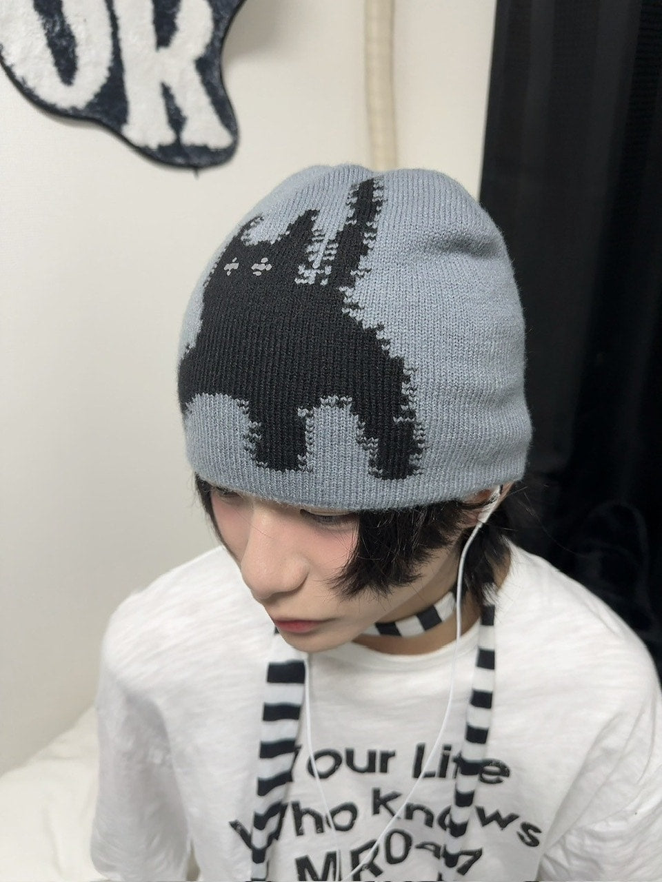 国際配送【LUV CODE】shadow cat beanie (2color)