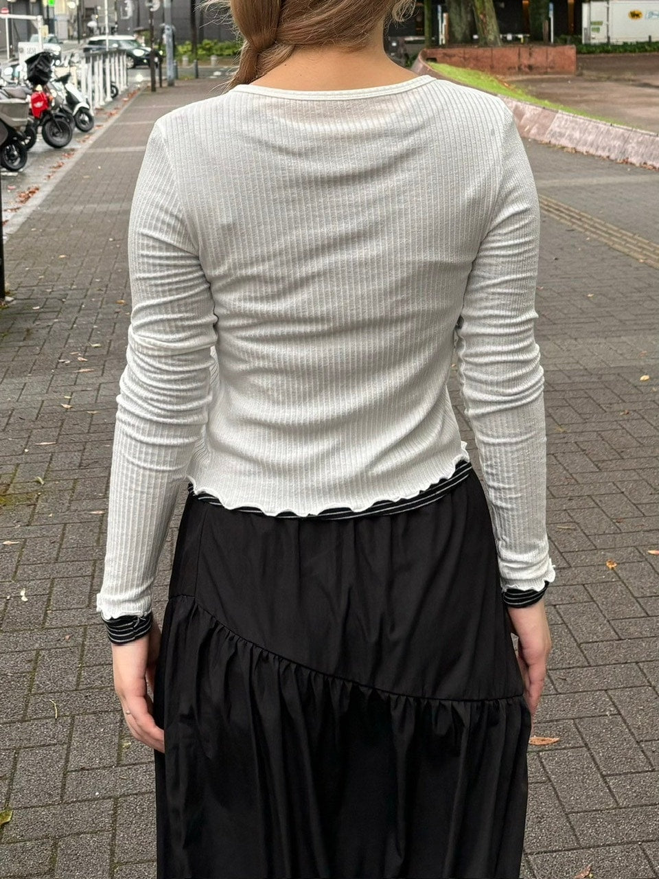 受注制【oaks】see-through stripe long sleeve (3color)