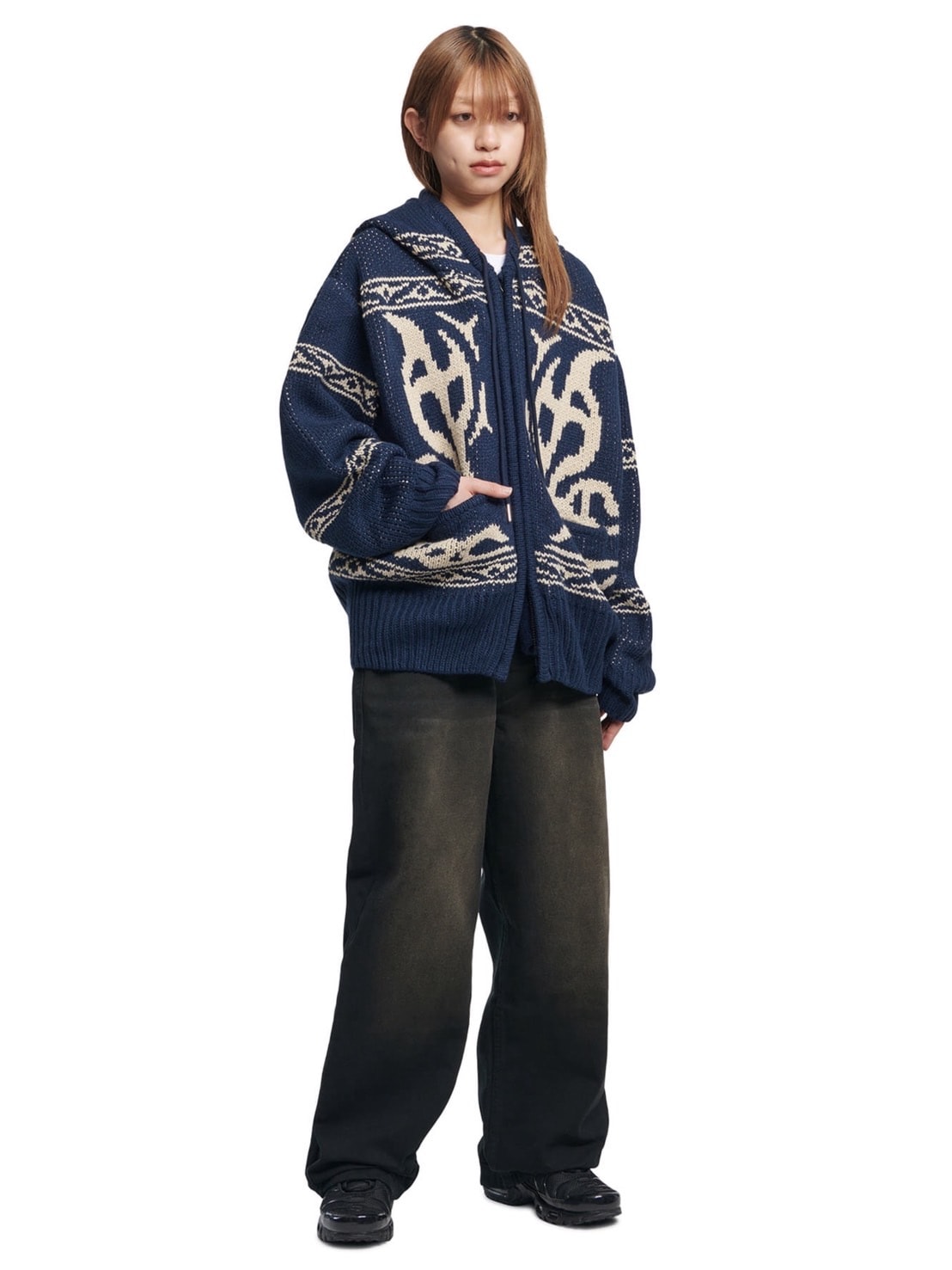 【NOMANUAL】COWICHAN HOODED ZIP-UP