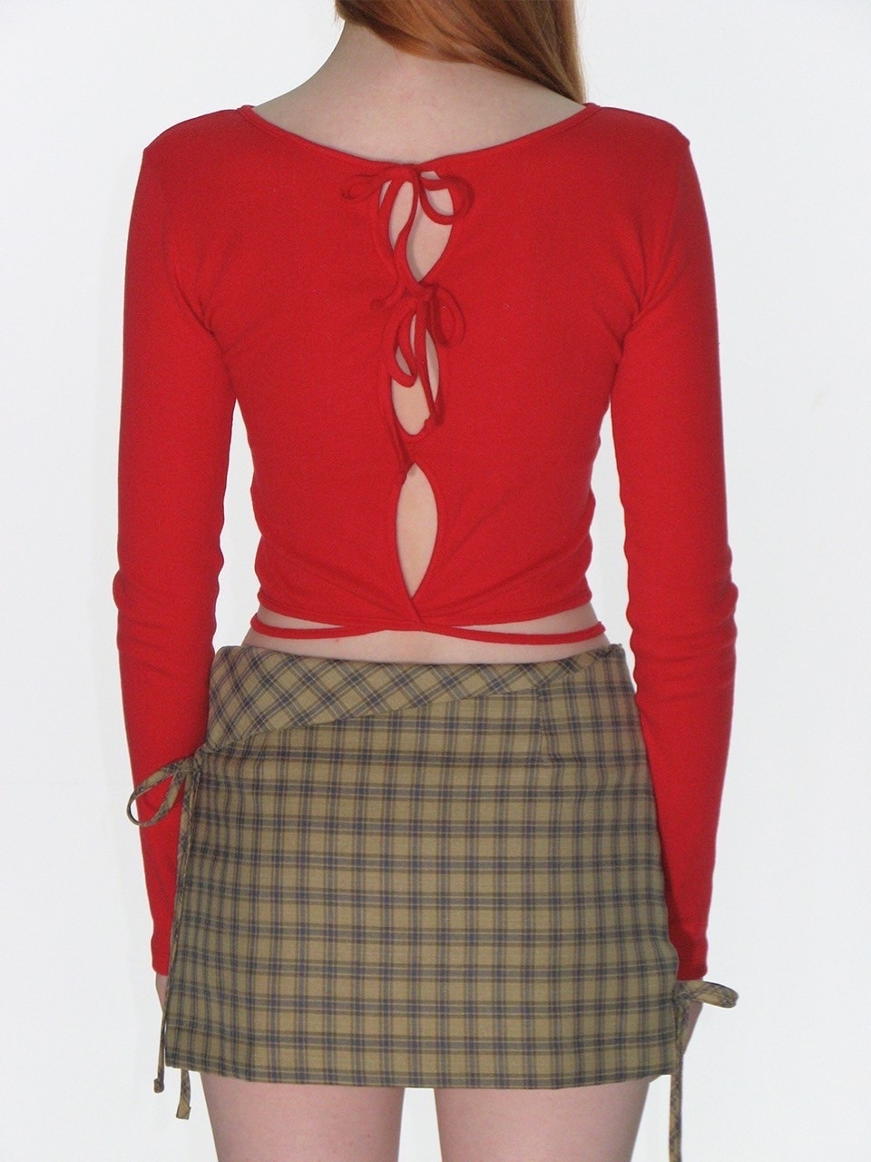 【CRANK】EYELET STRING CROP TOP