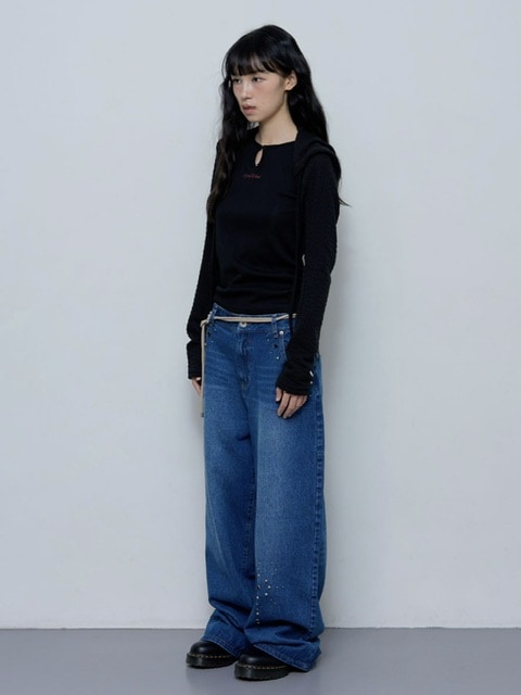 【FANCY CLUB】KNITTED HOOD BOLERO SET UP / 【ファンシークラブ】タンクトップ長袖ニットボレロセットアップ