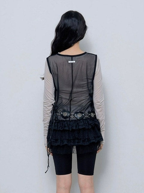 【FANCY CLUB】DOT LAYERED DRESS