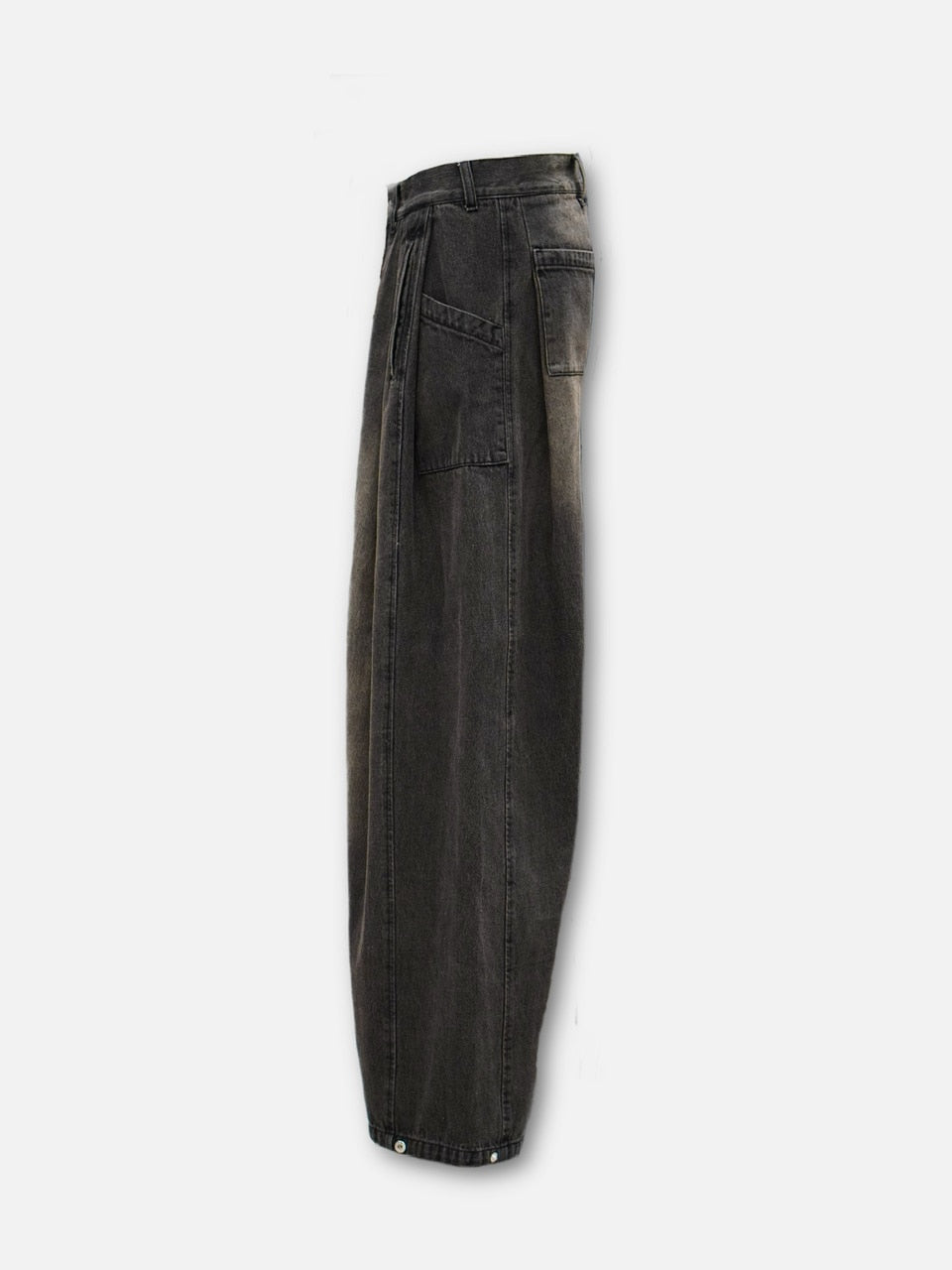【CS】side tuck drape denim pants (dark brown)