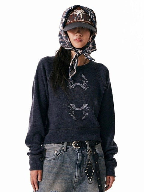 【AAKAM】Eagle Printed Knit / 【アーカム】イーグルプリント長袖ニット