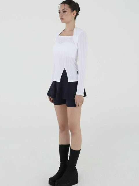 【Uglyshadow】US BOLERO SLIT TOP / 【アグリーシャドウ】スリッド長袖ボレロ