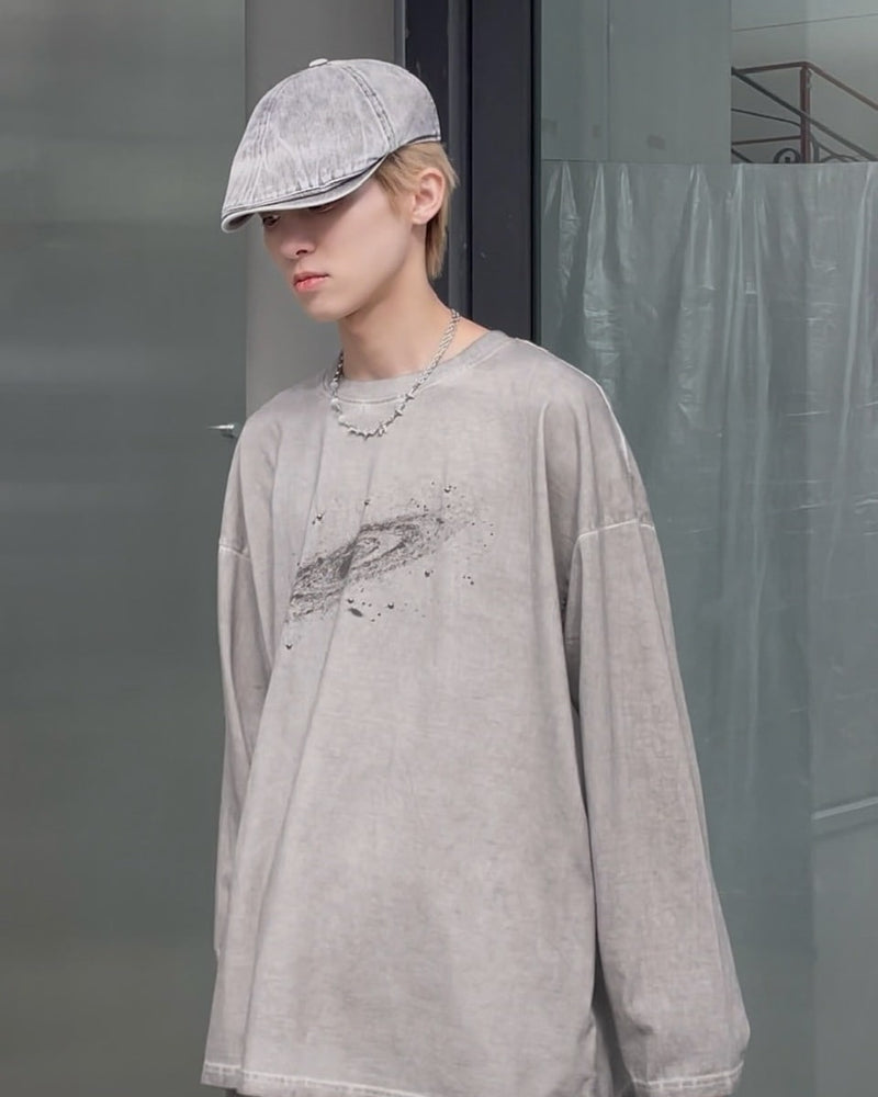 受注制【nmtc +】galaxy pigment long sleeve tee (2color)