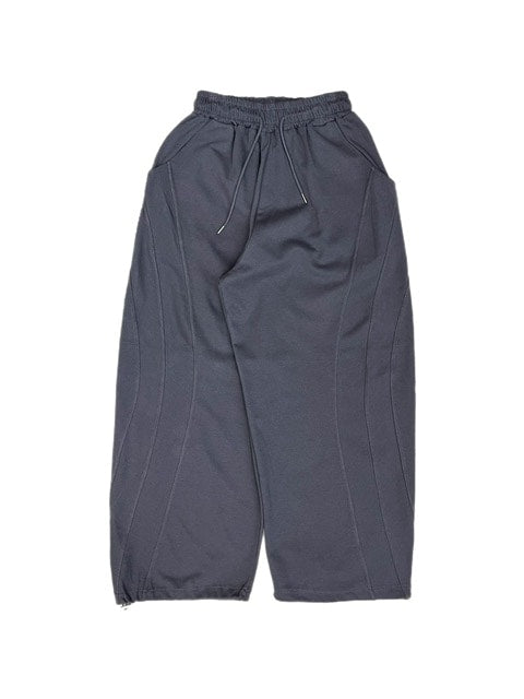 パンツ SiVA - Waxed J-Cut Curved Pants 受注制【Chikashitsu +】curve stitch straight sweat pants (3color