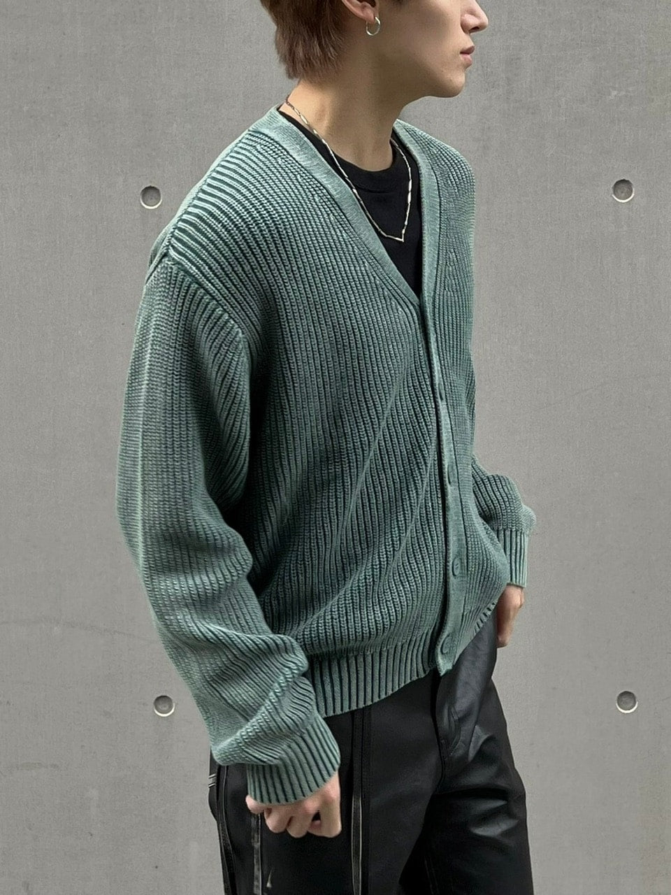 【Chikashitsu +】dirty wash cotton cardigan (3color) / 【チカシツプラス】ダーティウォッシングコットンクロップカーディガン