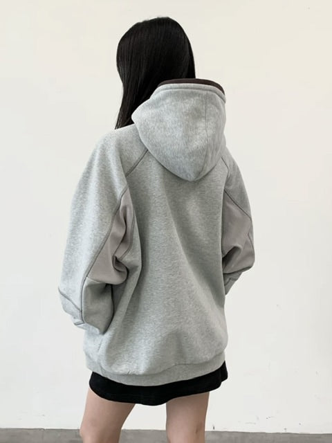 【ARCH by ROARINGWILD】Patchwork Fleece Hooded Sweatshirt