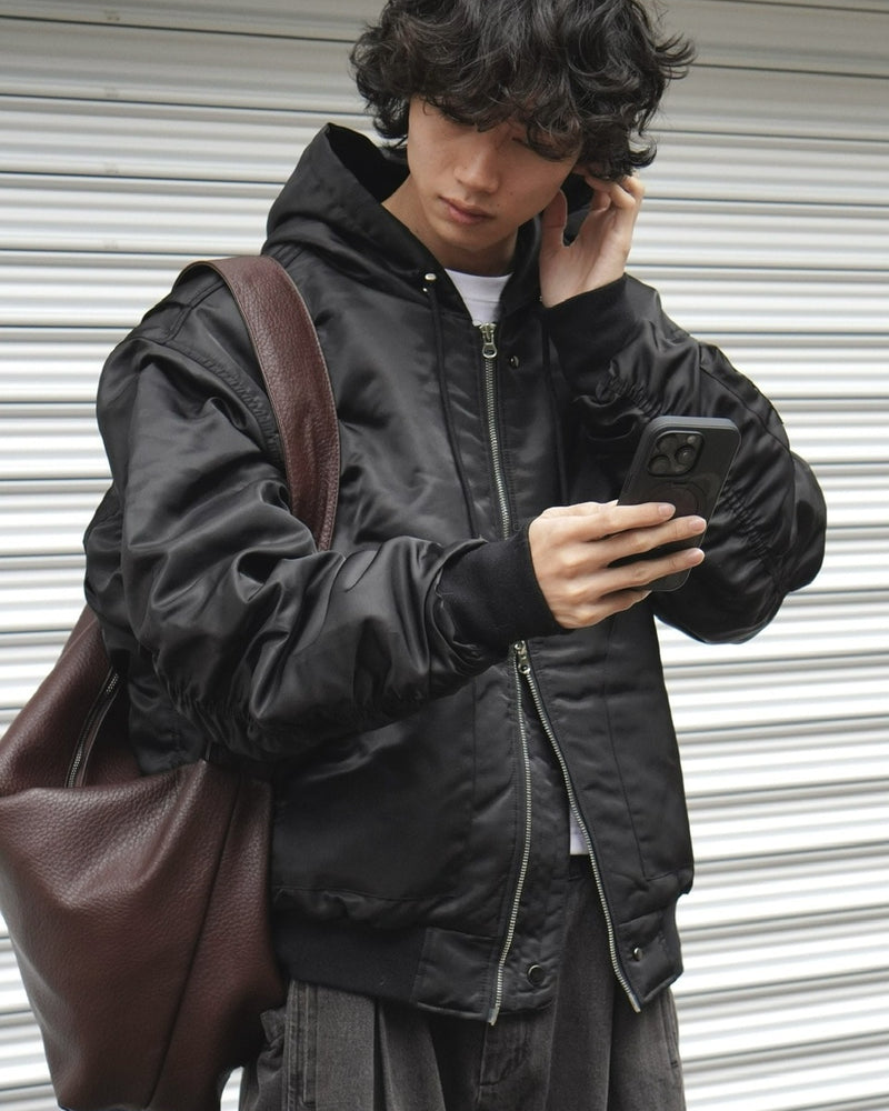 東京店WEB限定【Chikashitsu +】hooded bomber jacket (2color)