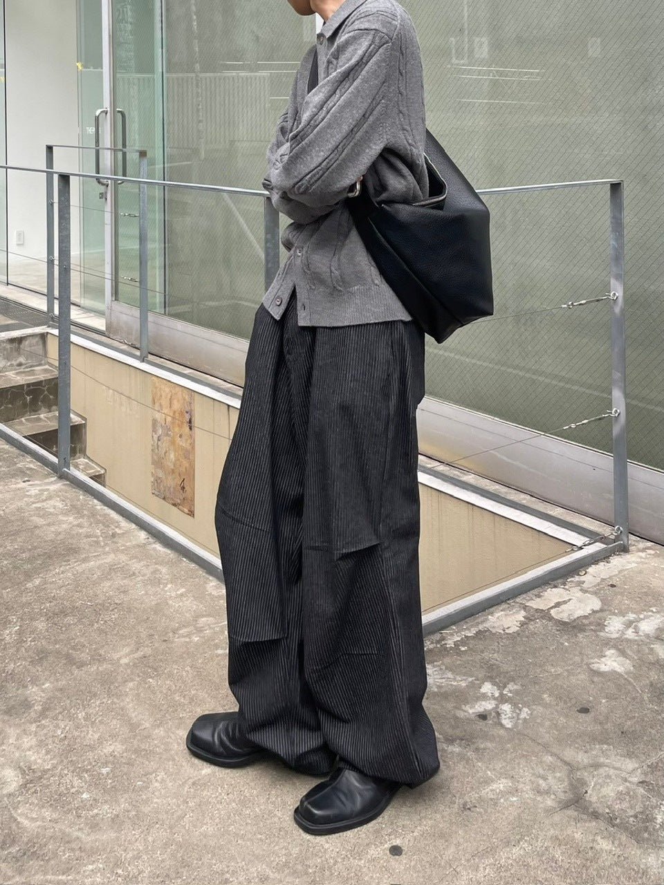 受注制【Chikashitsu +】cable lib knit cardigan (3color)