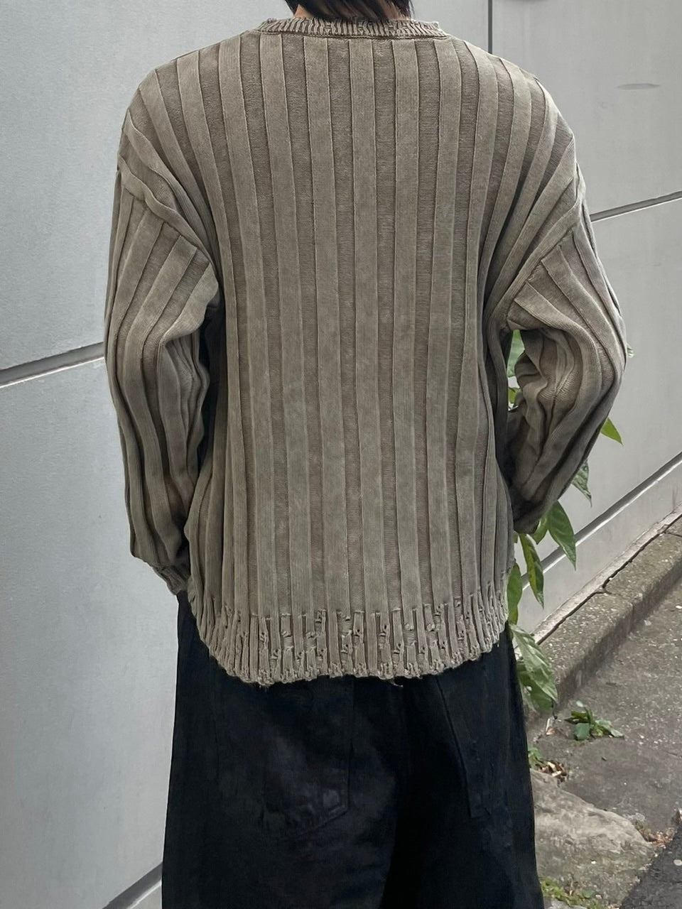 受注制【Chikashitsu +】dirty washing rib knit (2color)
