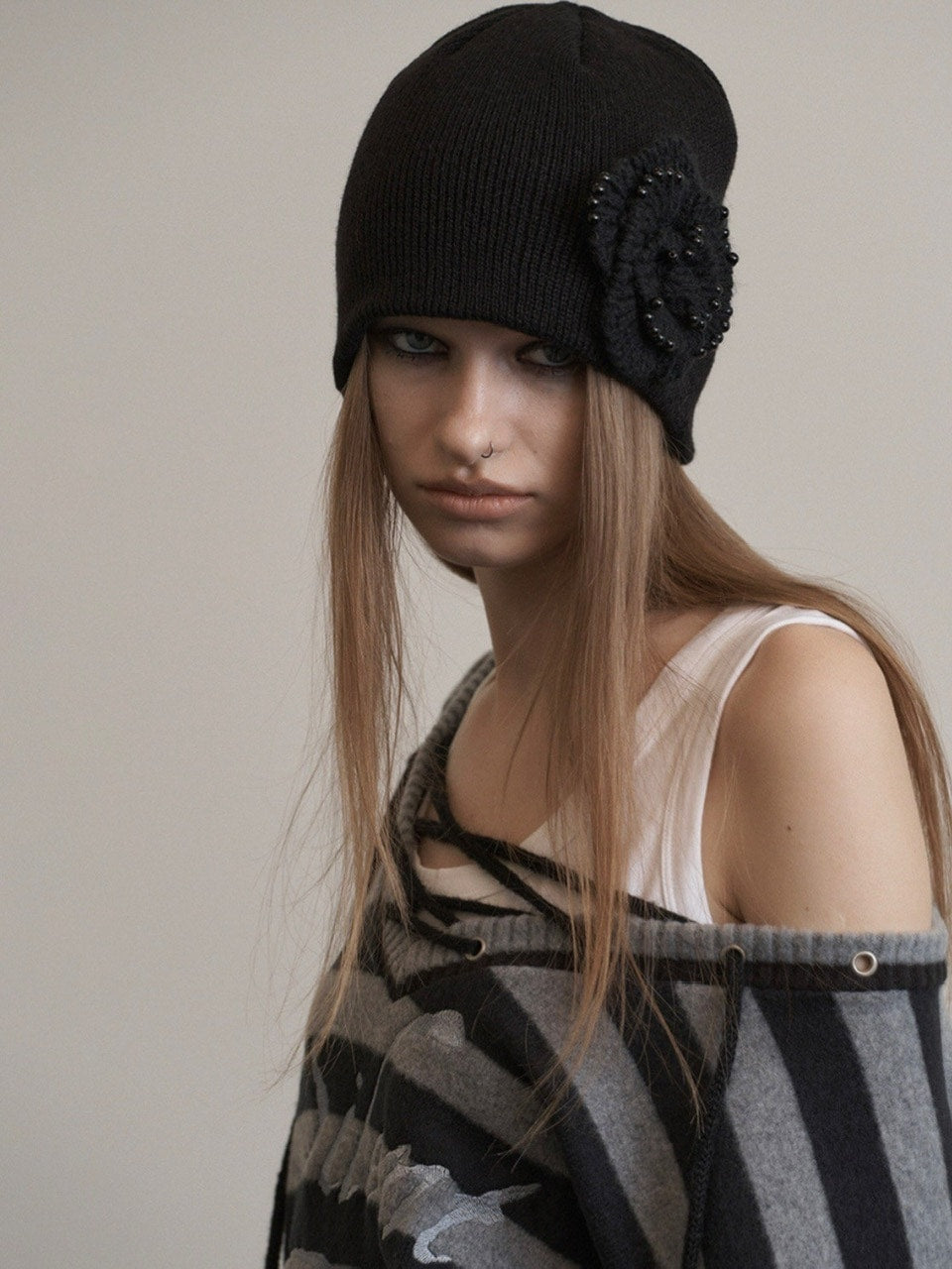 【SETUP-EXE】STRIPE V-NECK MTM / 【セットアップエグゼ】ストライプボーダーVネック長袖ニット