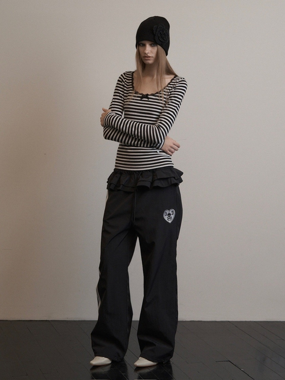 【SETUP-EXE】FRILL SPORTY PANTS