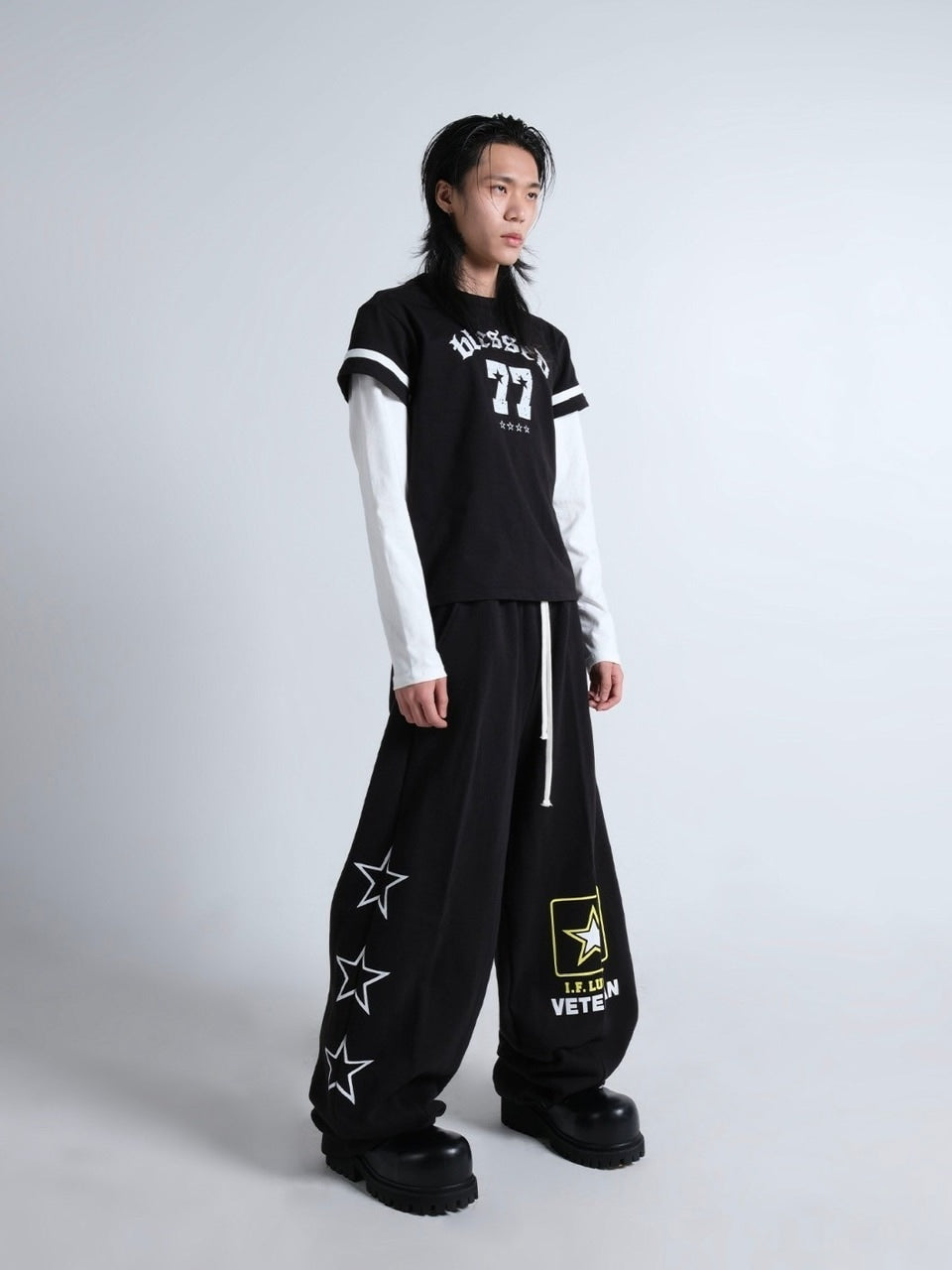 【IFEELLUCKY】Lucky army big sweat pants / 【アイフィールラッキー】ラッキーアーミービックスウェットパンツ