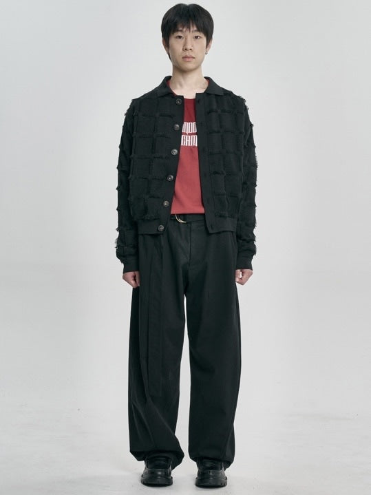 【AJOBYAJO】Fringe Check Cardigan