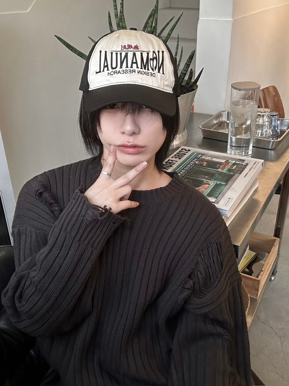 【LUV CODE】oversized damage knit (3color)