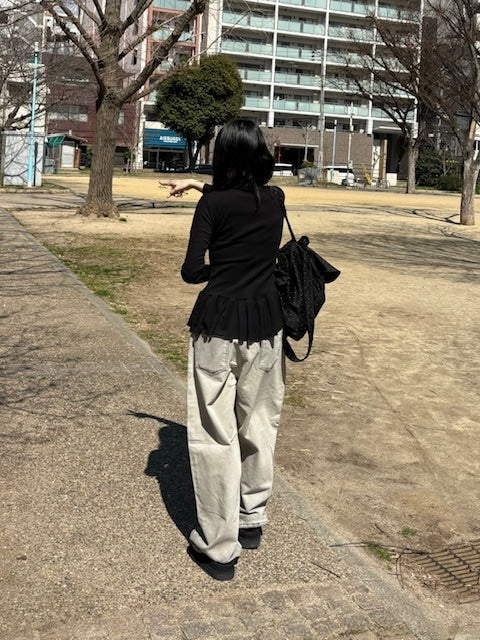 受注制【oaks】frill high neck long sleeve (2color)