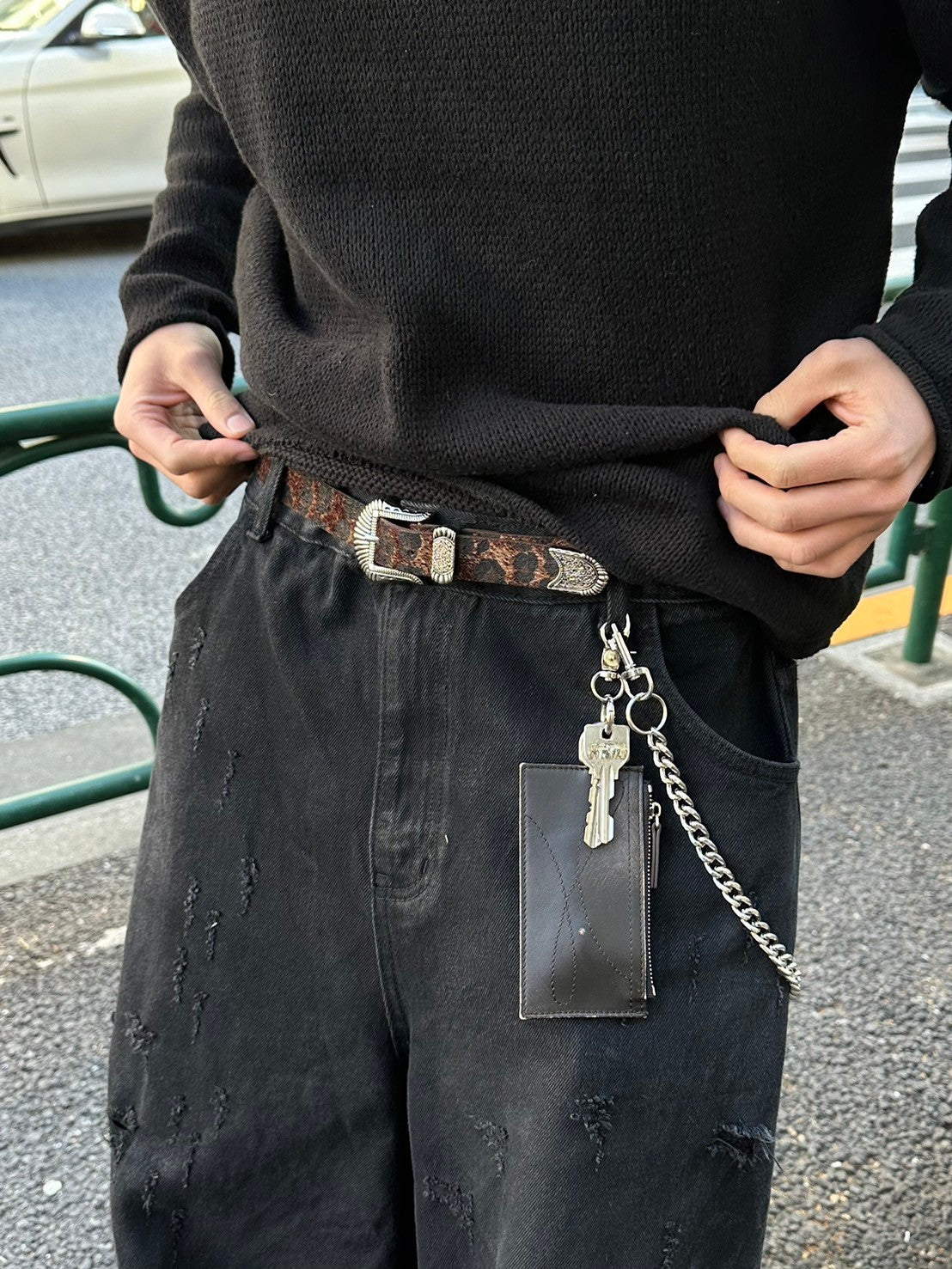 受注制【Chikashitsu +】western leopard belt (2color)