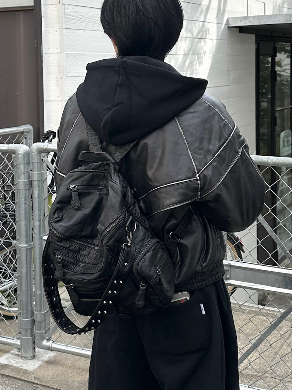 大阪店WEB限定受注制【Chikashitsu +】leather studs backpack