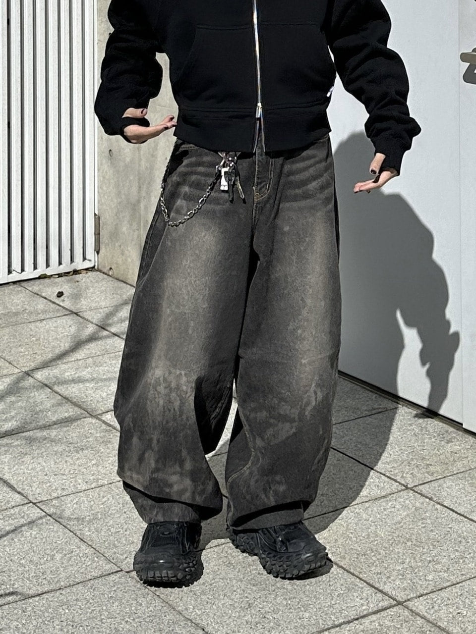 大阪店WEB限定受注制【Chikashitsu +】dirty wash balloon denim pants