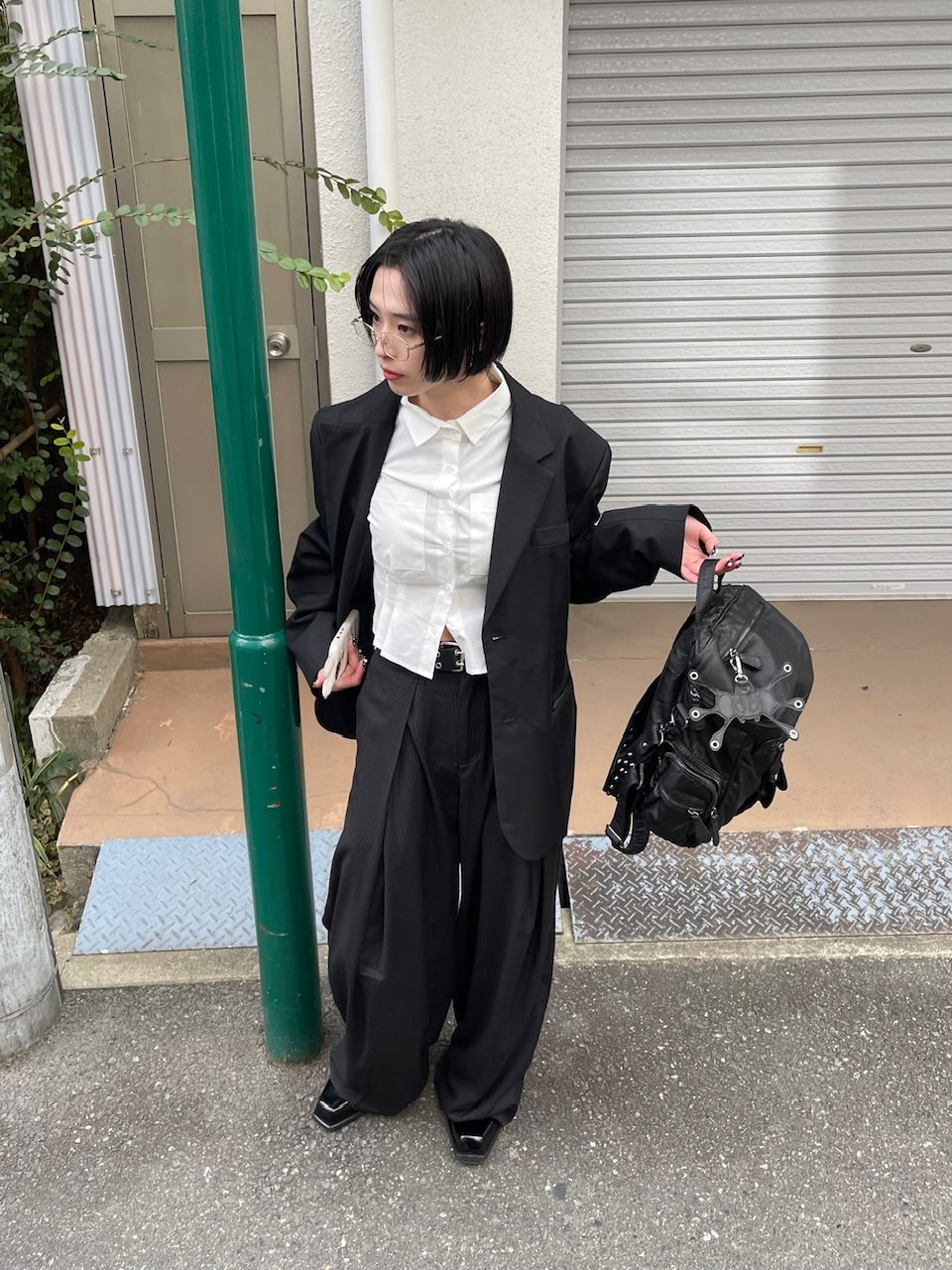 受注制【oaks】cropped pintuck pocket shirt (3color)