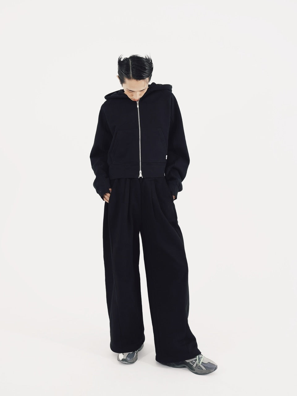 【CS】2tuck sweat pants (black)