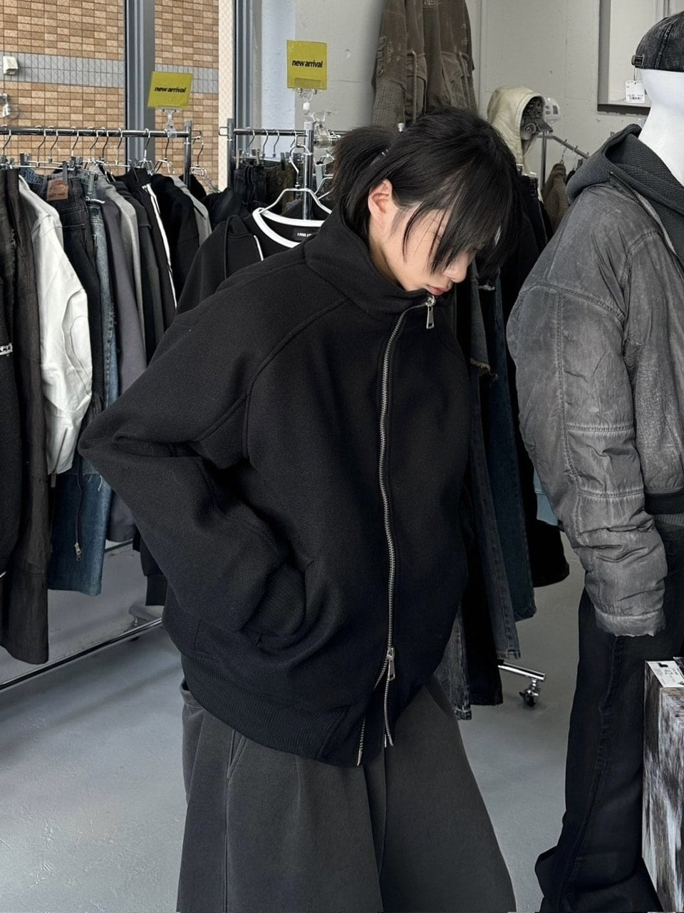 国際配送【LUV CODE】high neck zip up sweat jacket (2color)